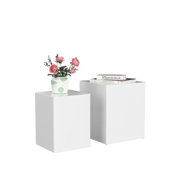 Supfirm Upgrade MDF Nesting table/side table/coffee table/end table for living room,office,bedroom White，set of 2 - Supfirm