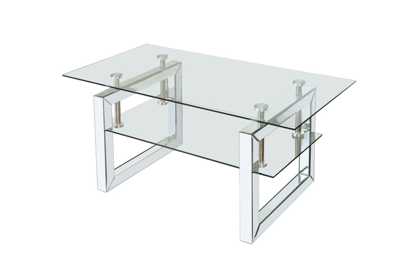 Supfirm W 39.4" X D 19.7 " X H 17.7" Transparent tempered glass coffee table, coffee table - Supfirm