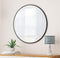 Wall Mirror 36 Inch Black Circular Mirror Metal Framed Mirror Round Vanity Mirror Dressing Mirror, for Bathroom, Living Room, Bedroom Wall Decor - Supfirm