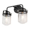 Wall Sconces Set of 2 with Clear Glass Shade,Modern Wall Sconce, Industrial Indoor Wall Light Fixture for Bathroom Living Room Bedroom Over Kitchen Sink,E26 Socket, Bulbs Not Included - Supfirm