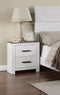 White Color 1pc Nightstand Paper veneer Bedroom Furniture 2-Drawers Bedside Table - Supfirm
