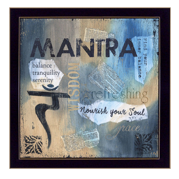 Supfirm "Yoga Series - Mantra" By Debbie DeWitt, Printed Wall Art, Ready To Hang Framed Poster, Black Frame - Supfirm