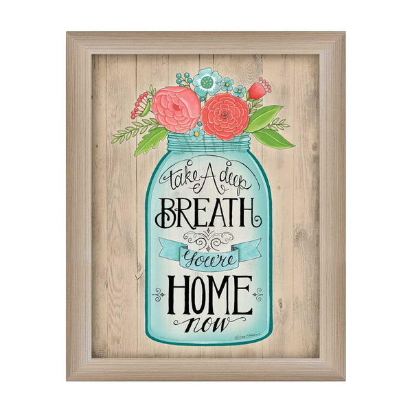 Supfirm "You're Home Now" By Deb Strain, Printed Wall Art, Ready To Hang Framed Poster, Beige Frame - Supfirm
